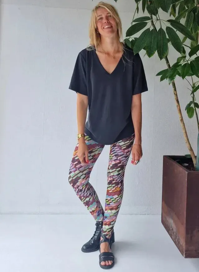 Langeleggings Charlie V-hals shirt black modal lang
