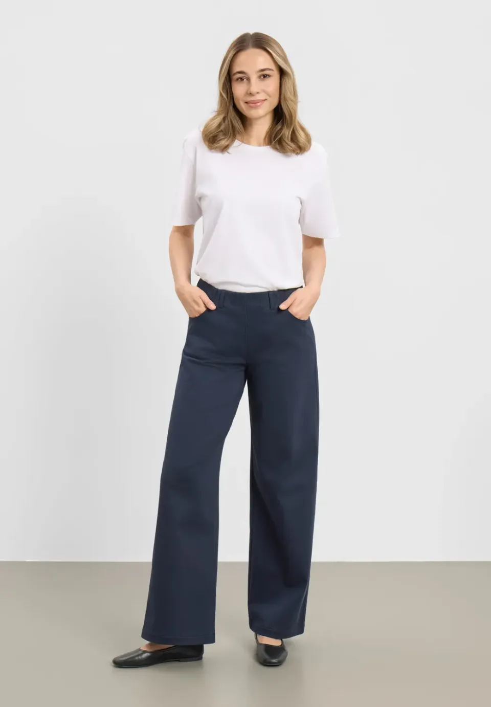 Laurie Donna 101315 Loose broek navy geborsteld