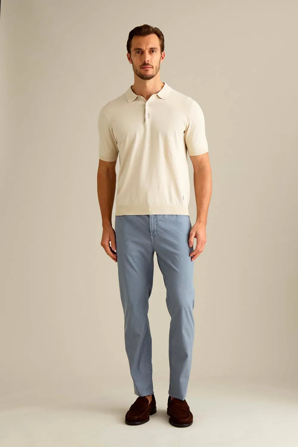 Jeckerson Jordan slim fit broek blauw velvet katoen