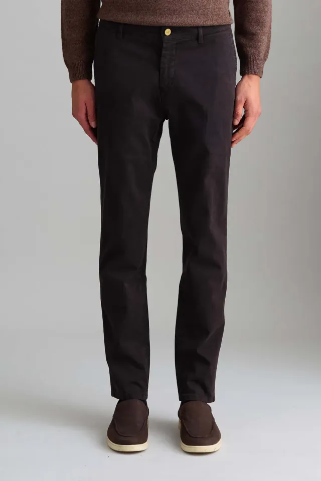 Jeckerson Jack chino bruin slim fit katoen gabardine