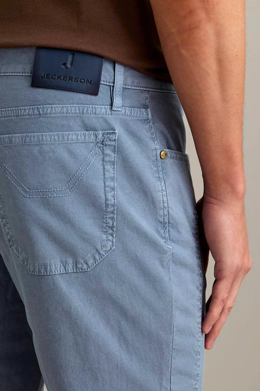 Jeckerson John slim broek poederblauw katoen