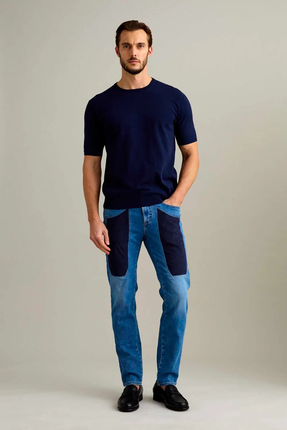 Jeckerson Manica Corta T-shirt Donkerblauw Katoen