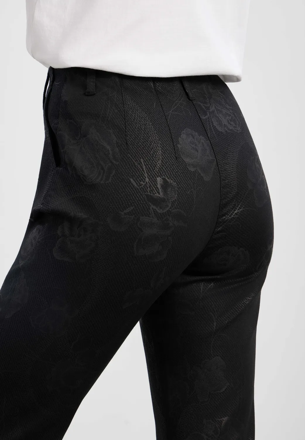Laurie Taylor Regular broek Black Bloom Print stretch