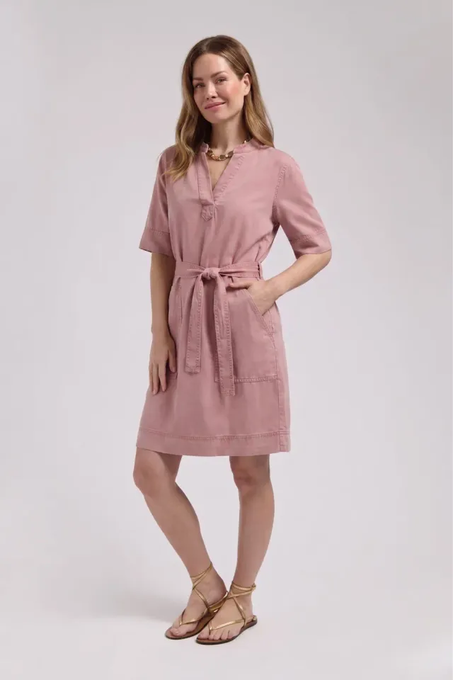 Florez Kayley midi-jurk Pinky rose Tencel