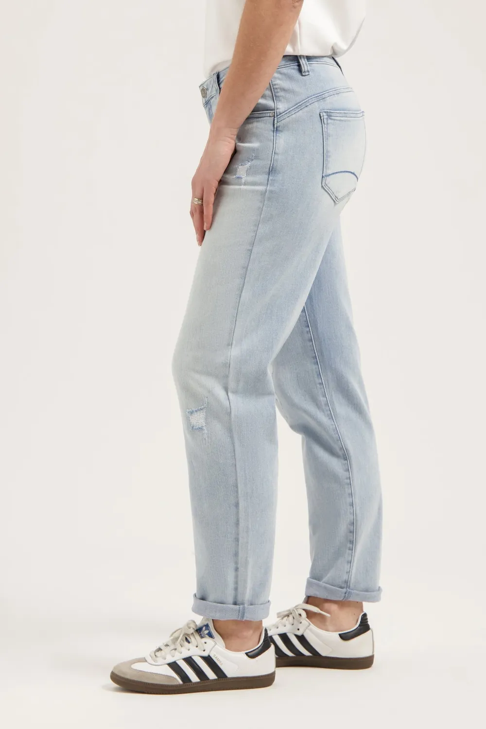 Florez Royal Mom Fit jeans la blue middelhoog