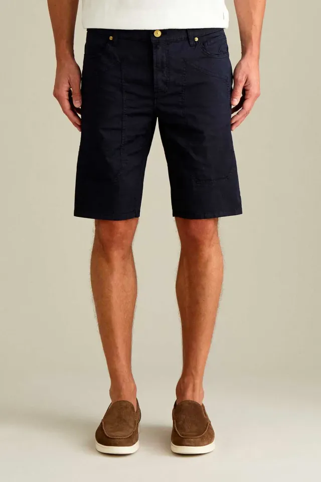 Jeckerson Jayden slim bermuda donkerblauw katoen