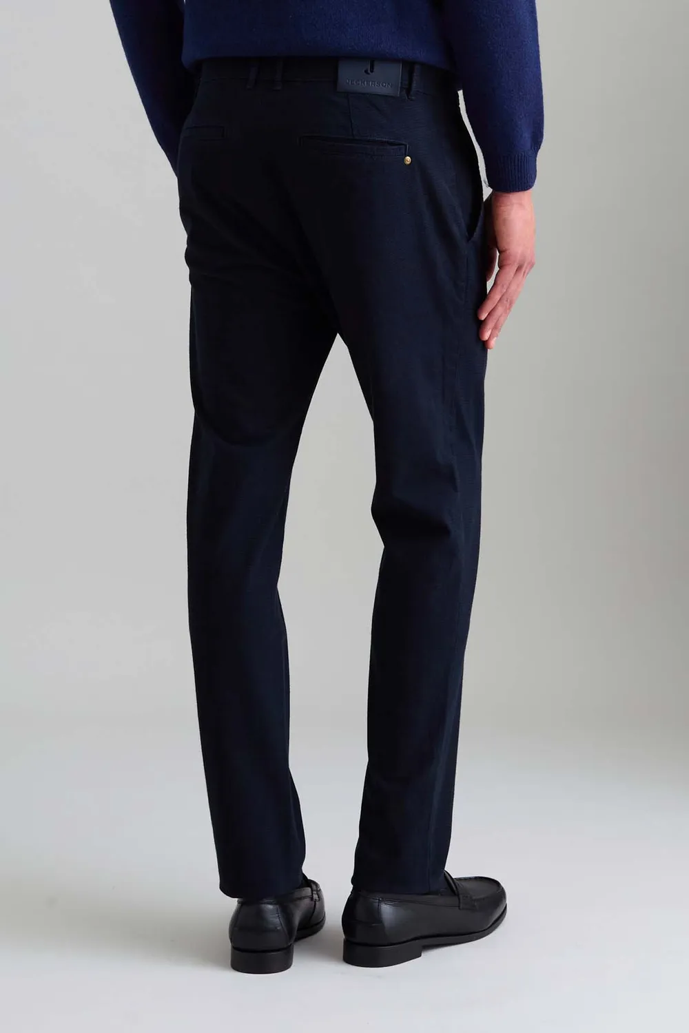 Jeckerson Jack Chino Donkerblauw Pied-de-poule Slim