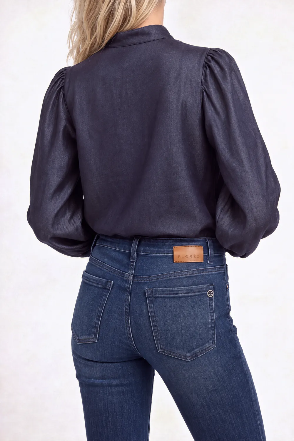 Florez Bibi blouse navy blue pofmouw