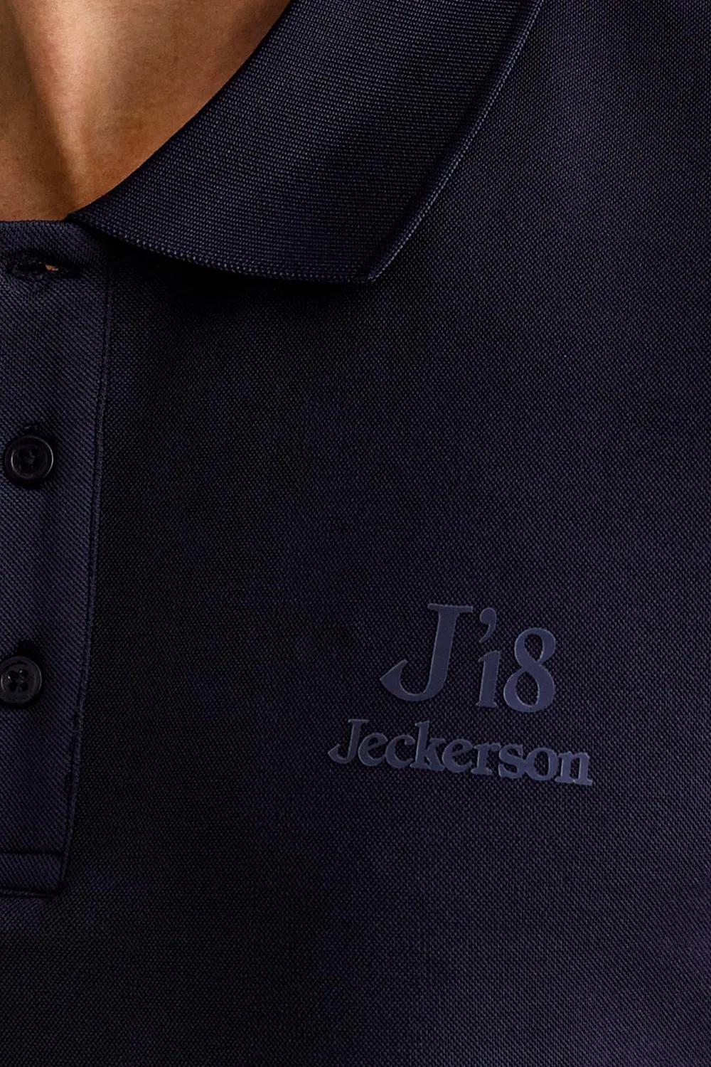 Jeckerson J18 polo donkerblauw piqué korte mouw
