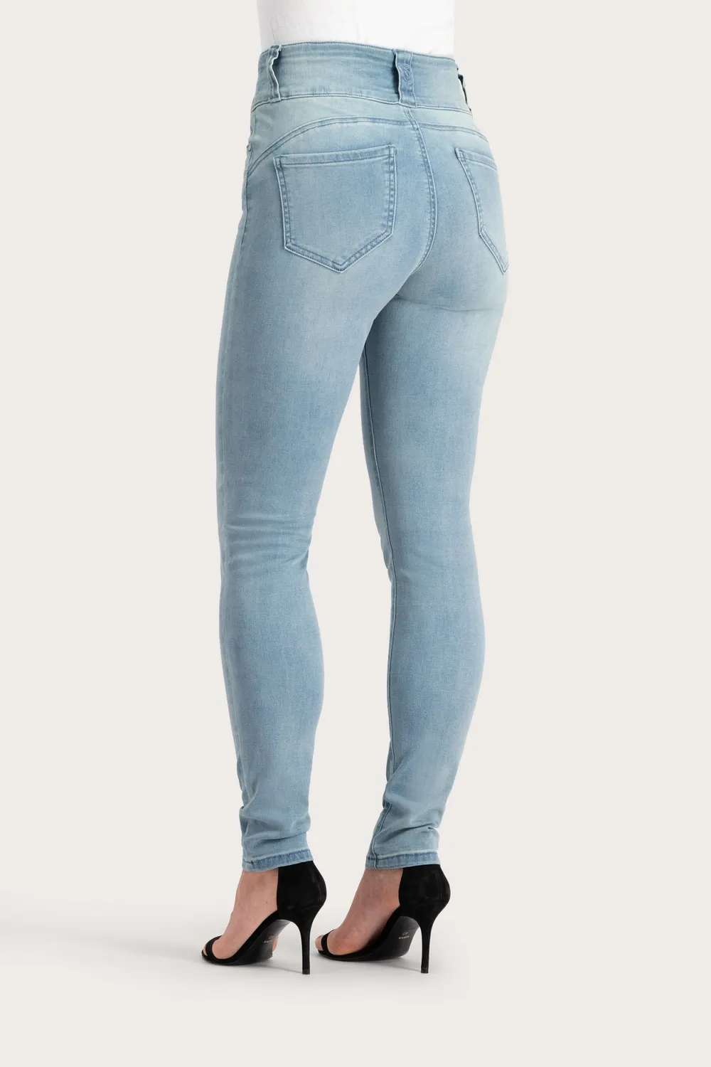 Florez Bodine Slim Fit jeans lichtblauw high-waist