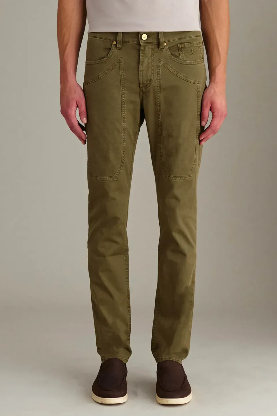 Jeckerson John chino slim fit groen gabardine