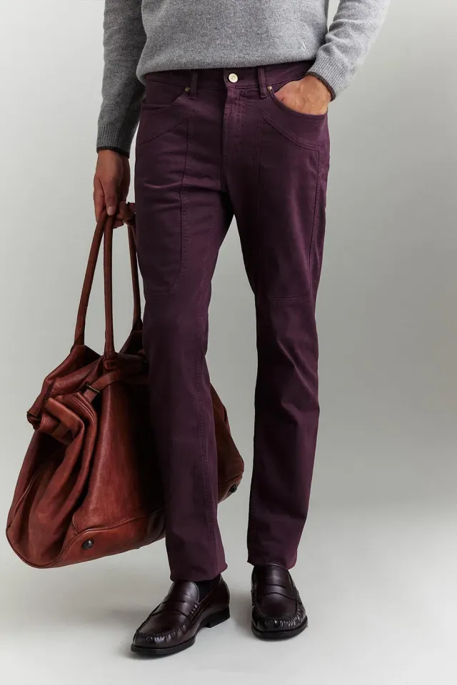Jeckerson John Toppa broek slim fit donkerpaars katoen
