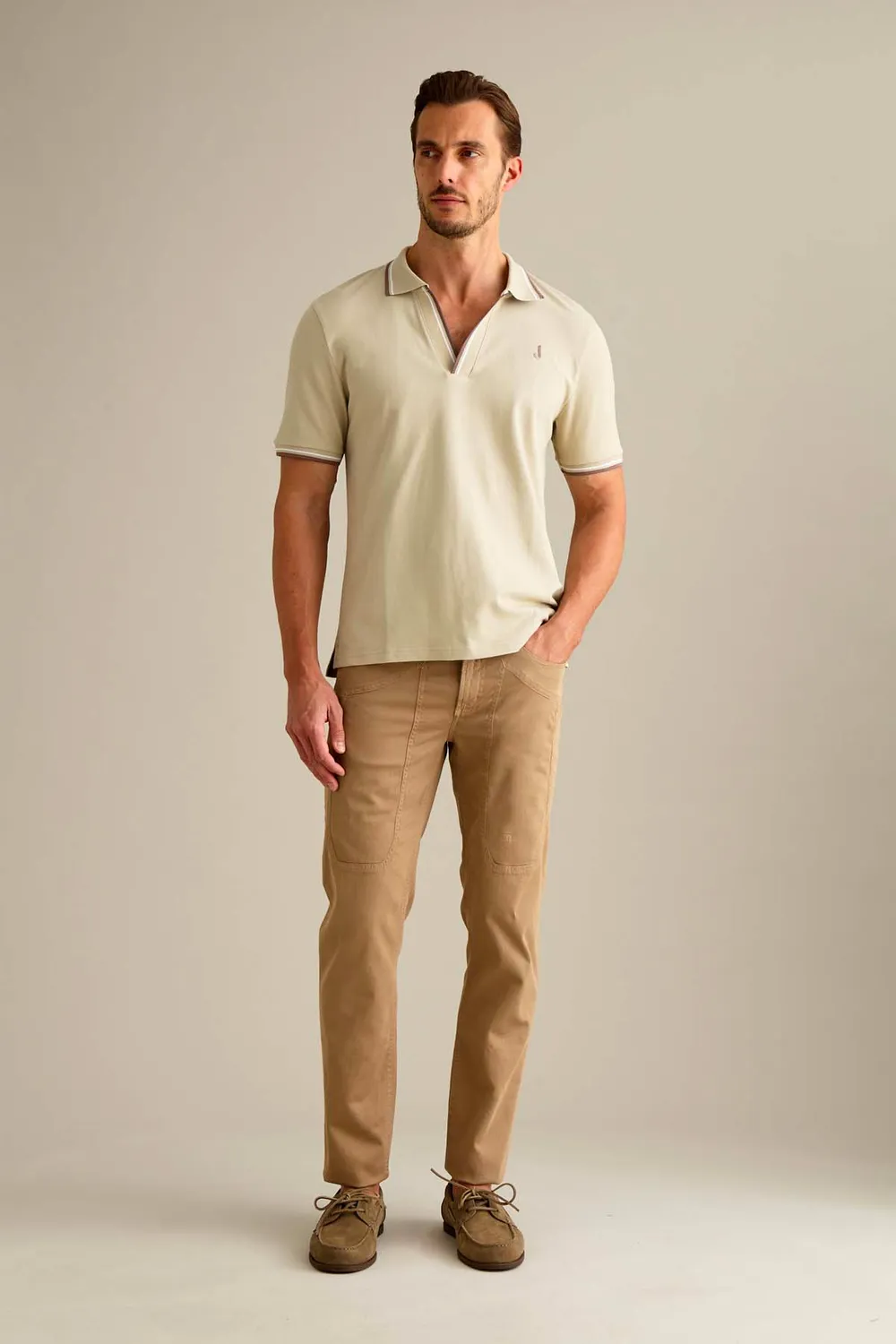 Jeckerson John slim fit chino beige tricotine
