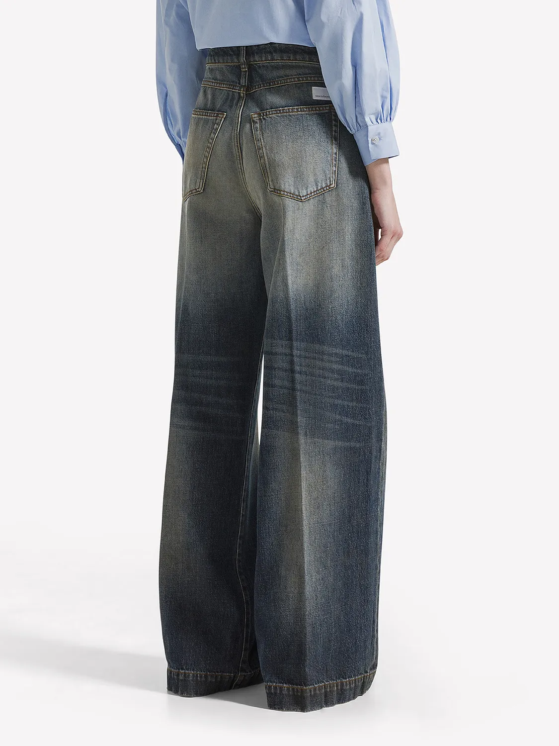 Nine In The Morning Audry Relaxed Jeans Navy rigid denim