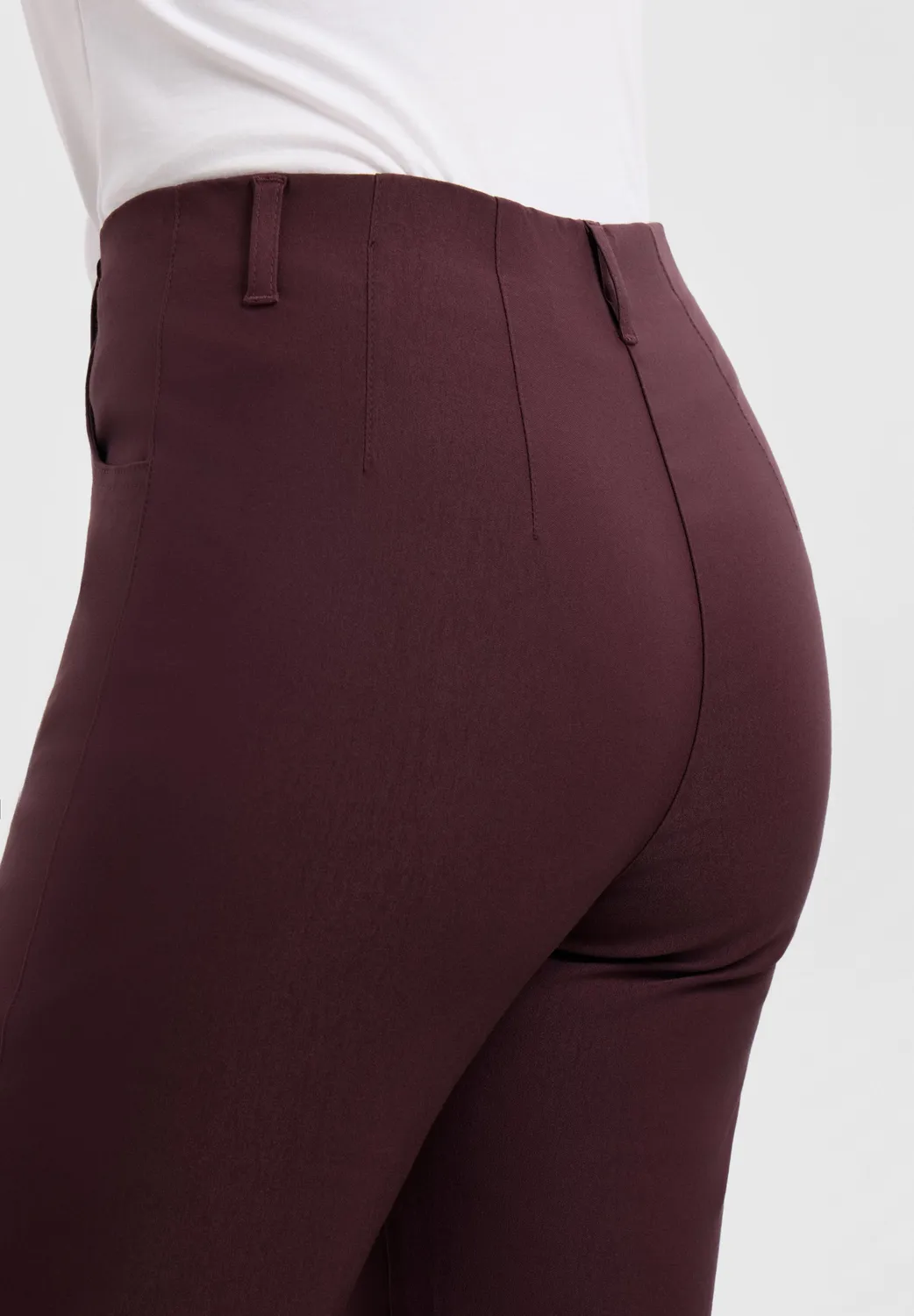 Laurie Kelly Regular ML damesbroek Dark Plum stretch viscose