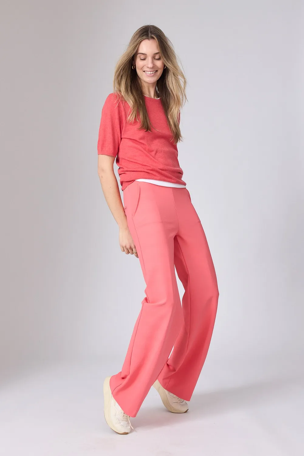 Corel Lilly Wide Uni Sport broek coral stretch
