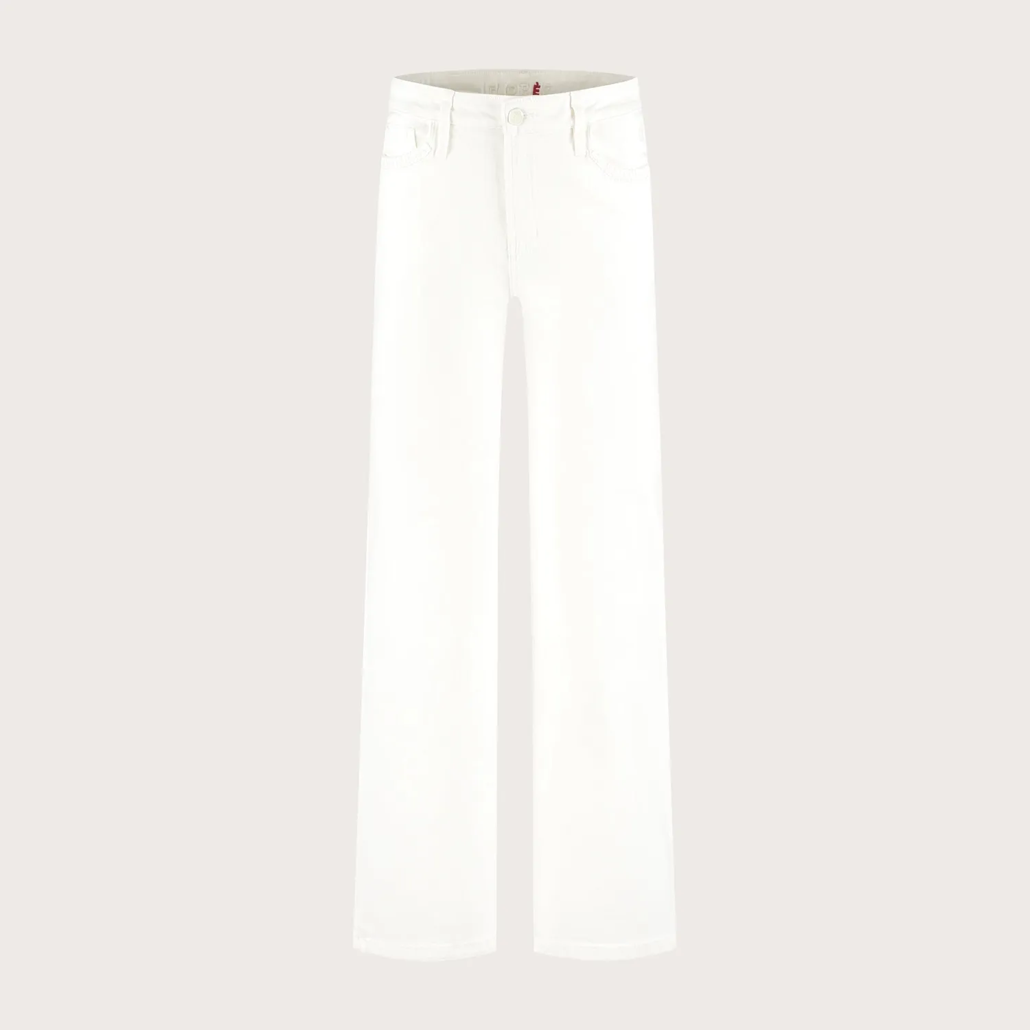 Florez Sophie straight cropped jeans White mid-waist