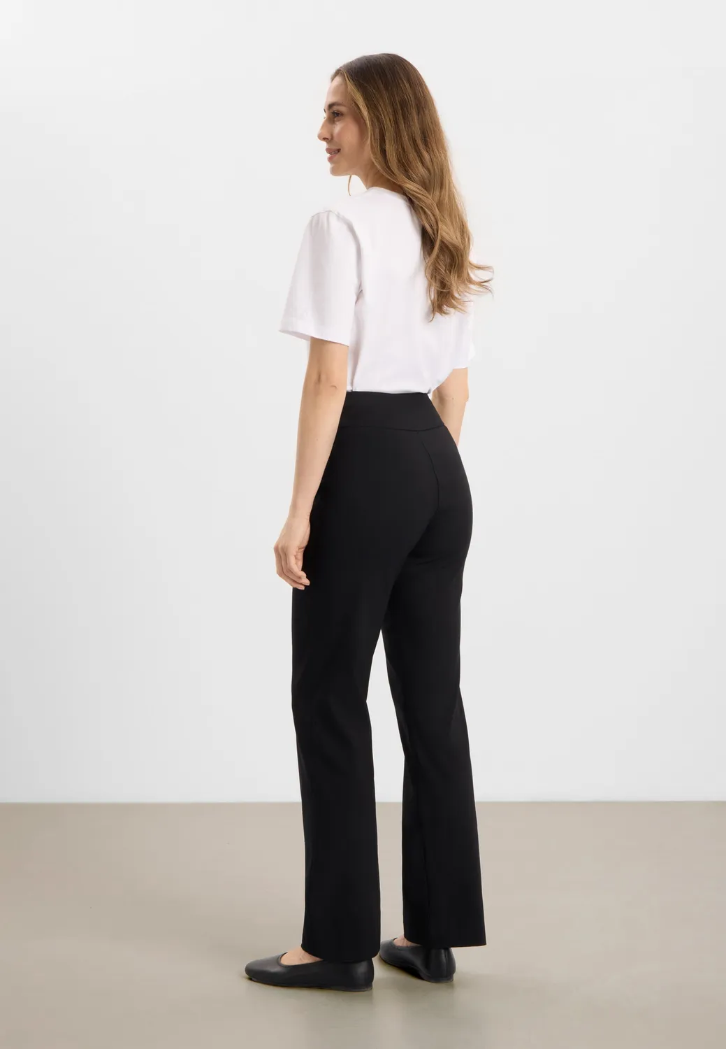 Laurie Thea Straight ML broek black medium lengte