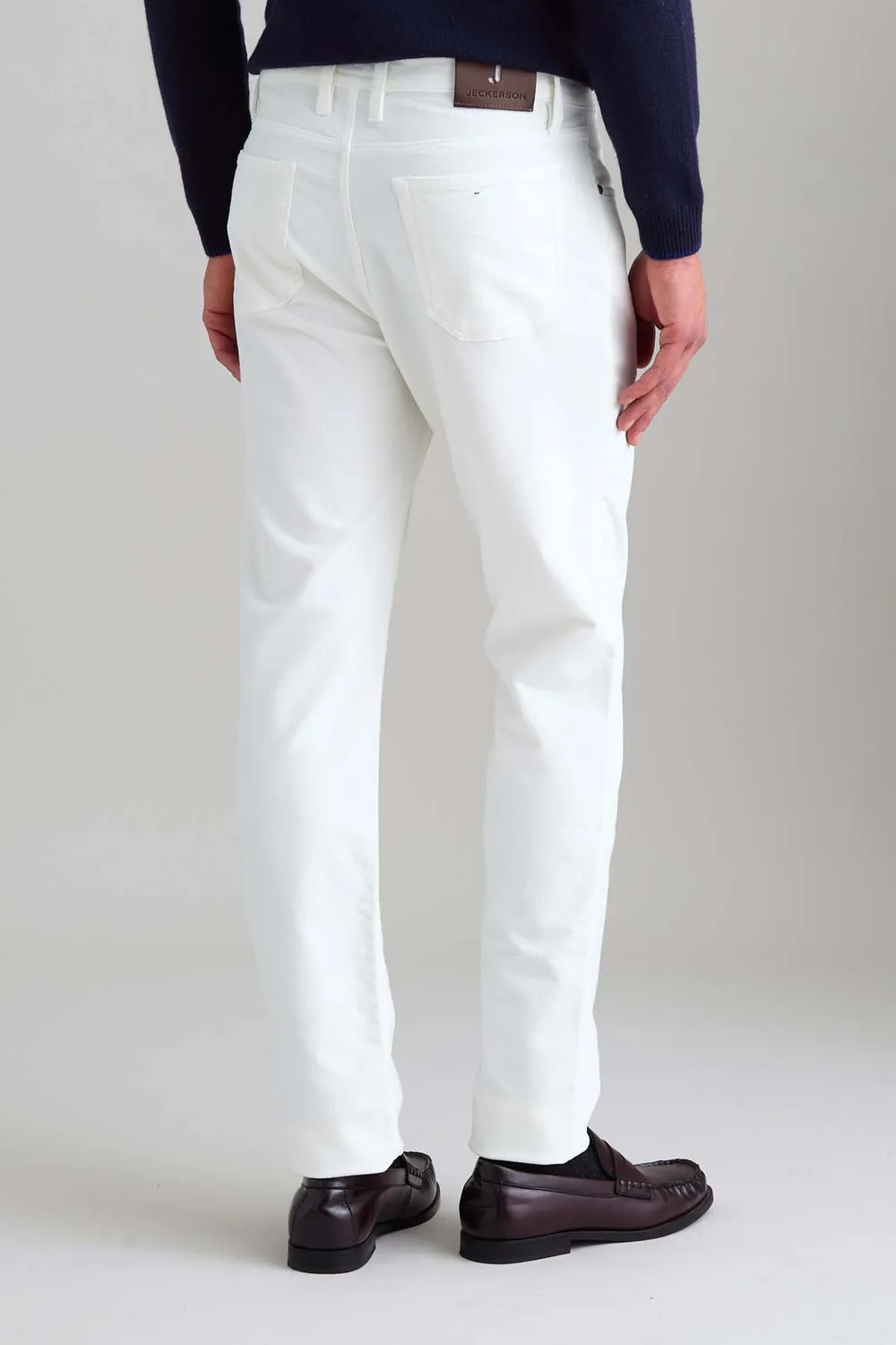 Jeckerson Jordan Slim Fit fluwelen broek wit wolwit