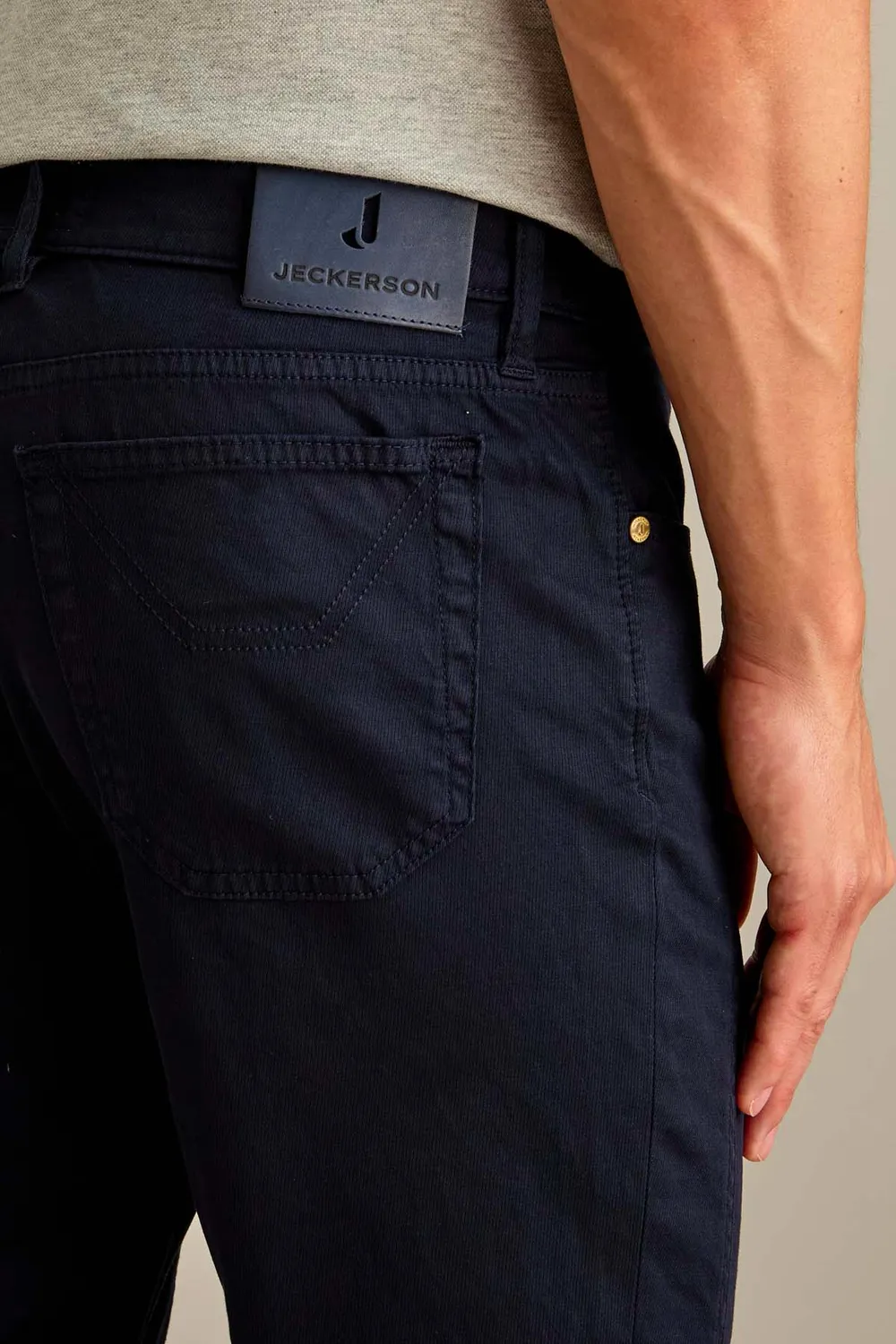 Jeckerson John slim fit broek donkerblauw katoen