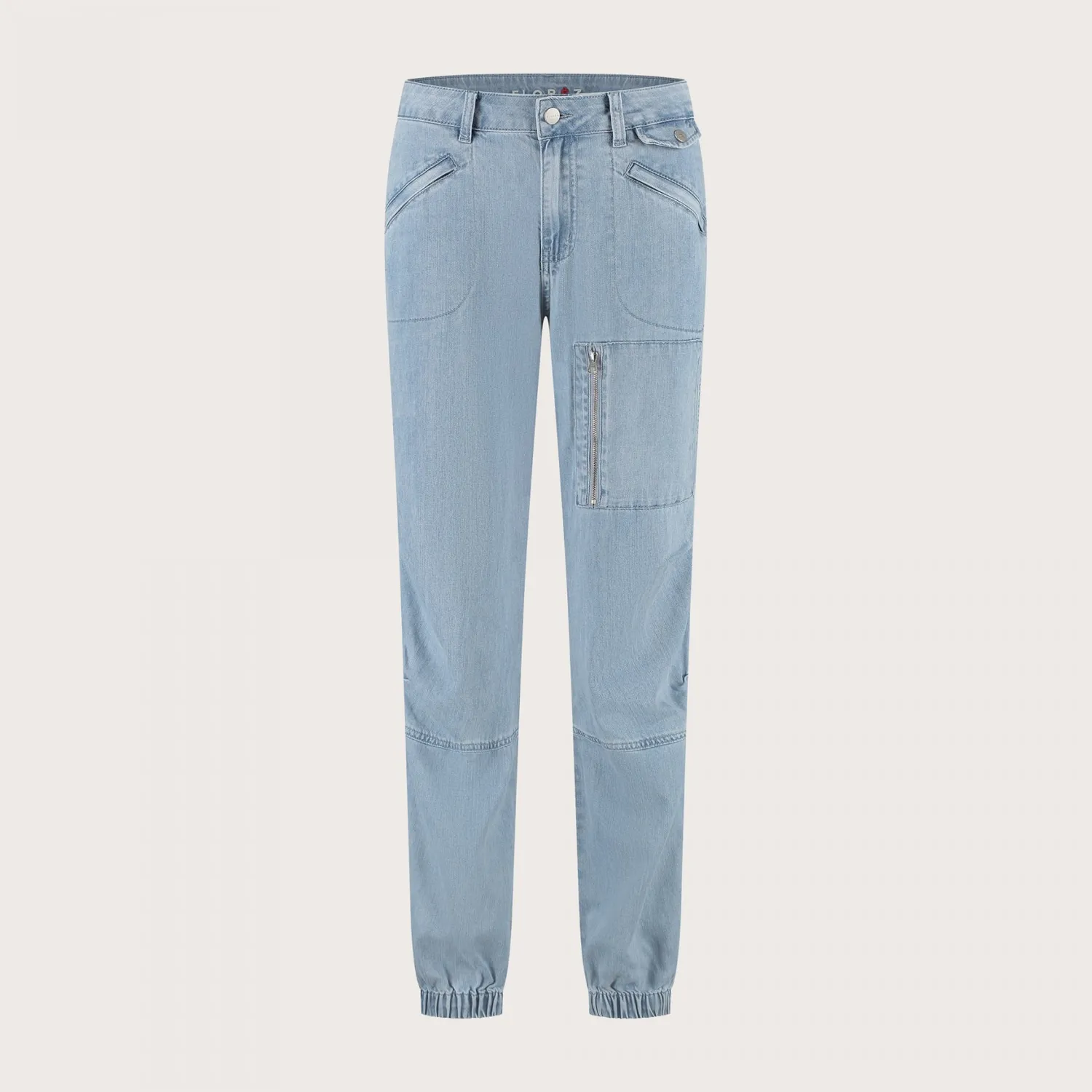 Florez Charlie Cargo cargobroek Bleached Denim luchtig