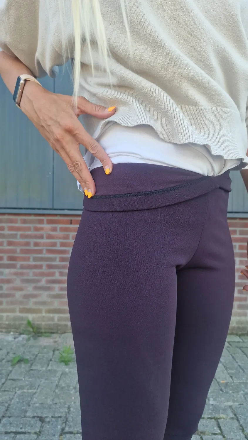 Langeleggings Extra Lange Fleece Tregging Aubergine Warm