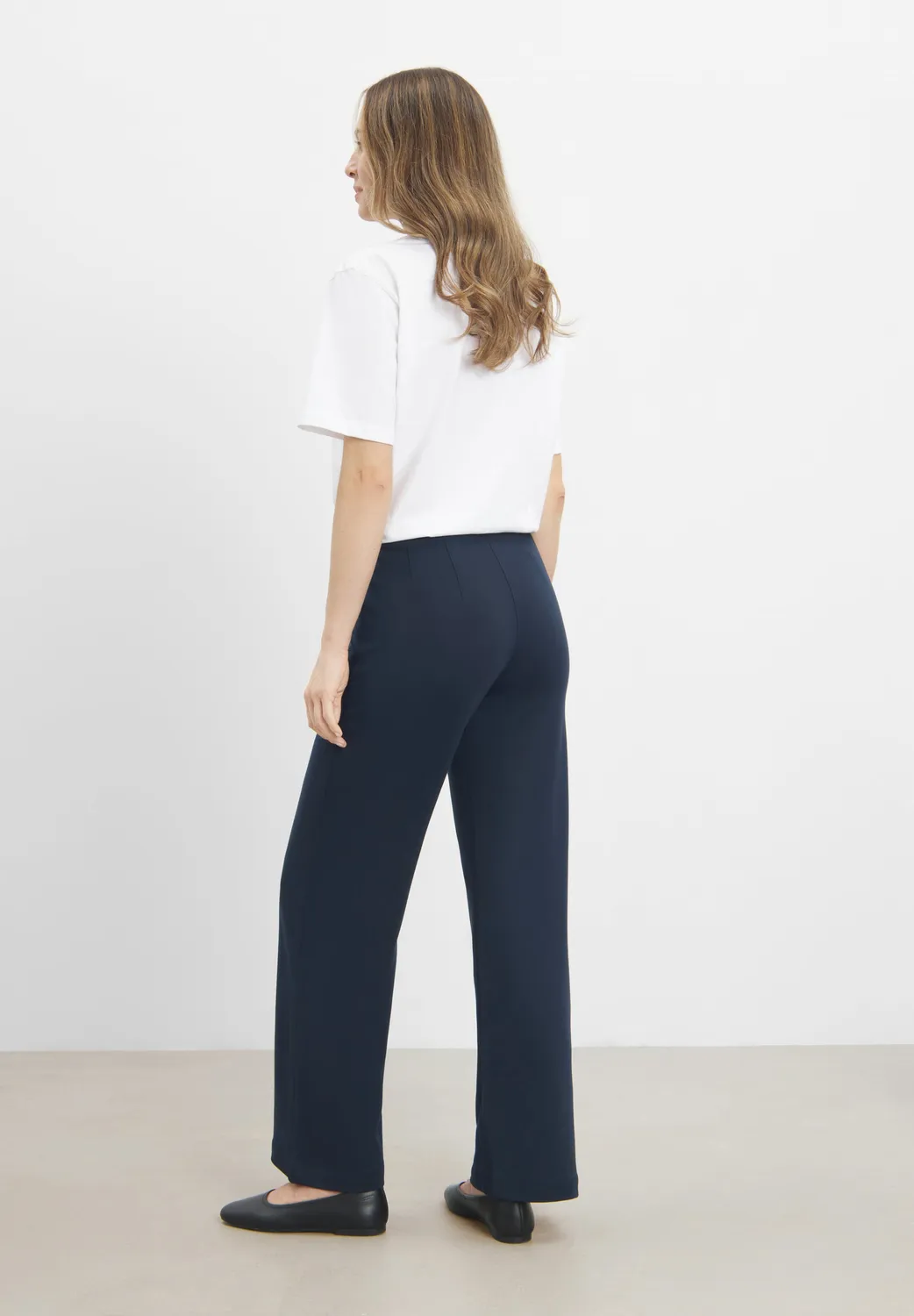 Laurie Donna Loose SL damesbroek Navy brushed stretch