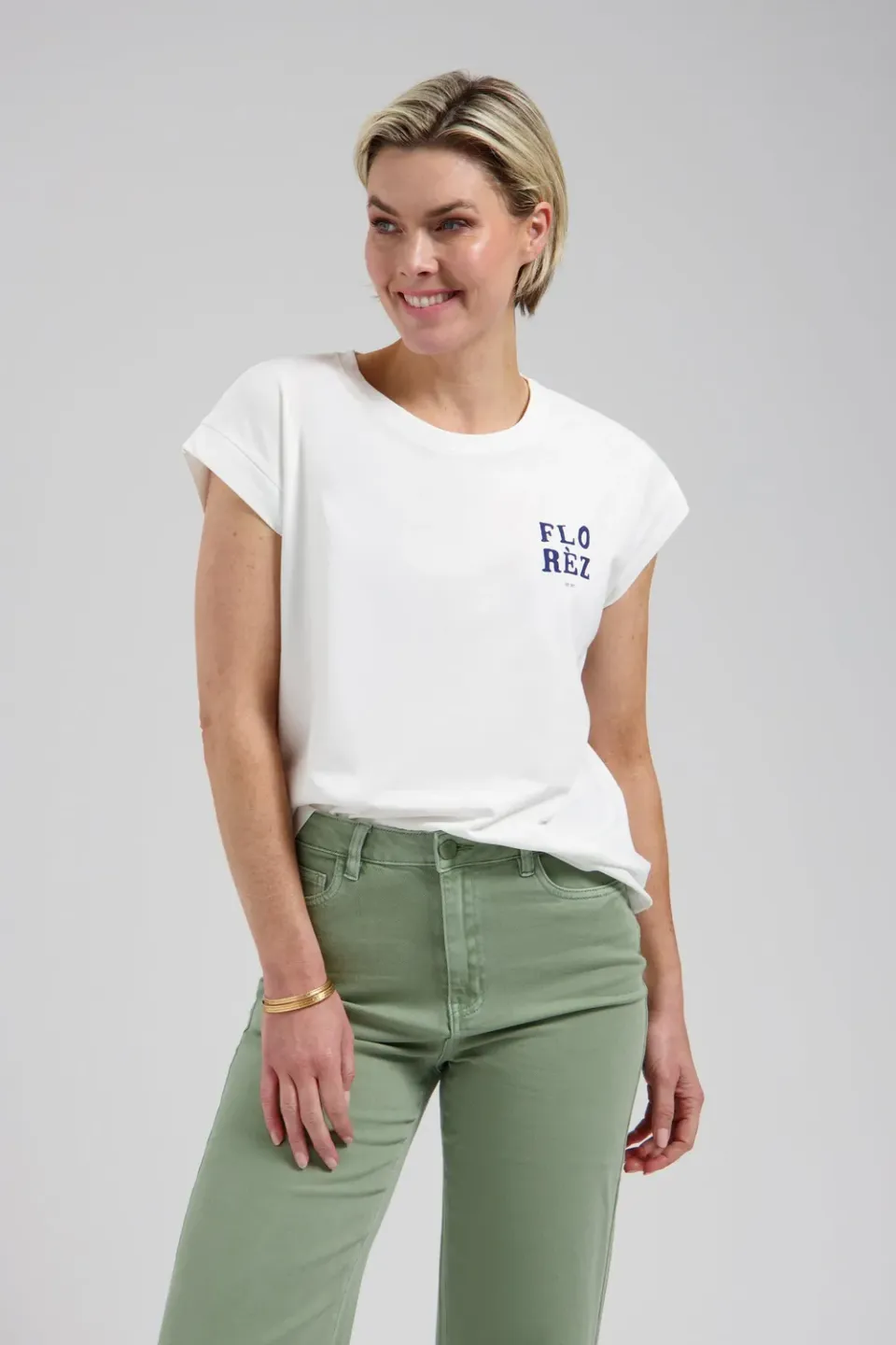 Florez Coco T-shirt White zijdemix