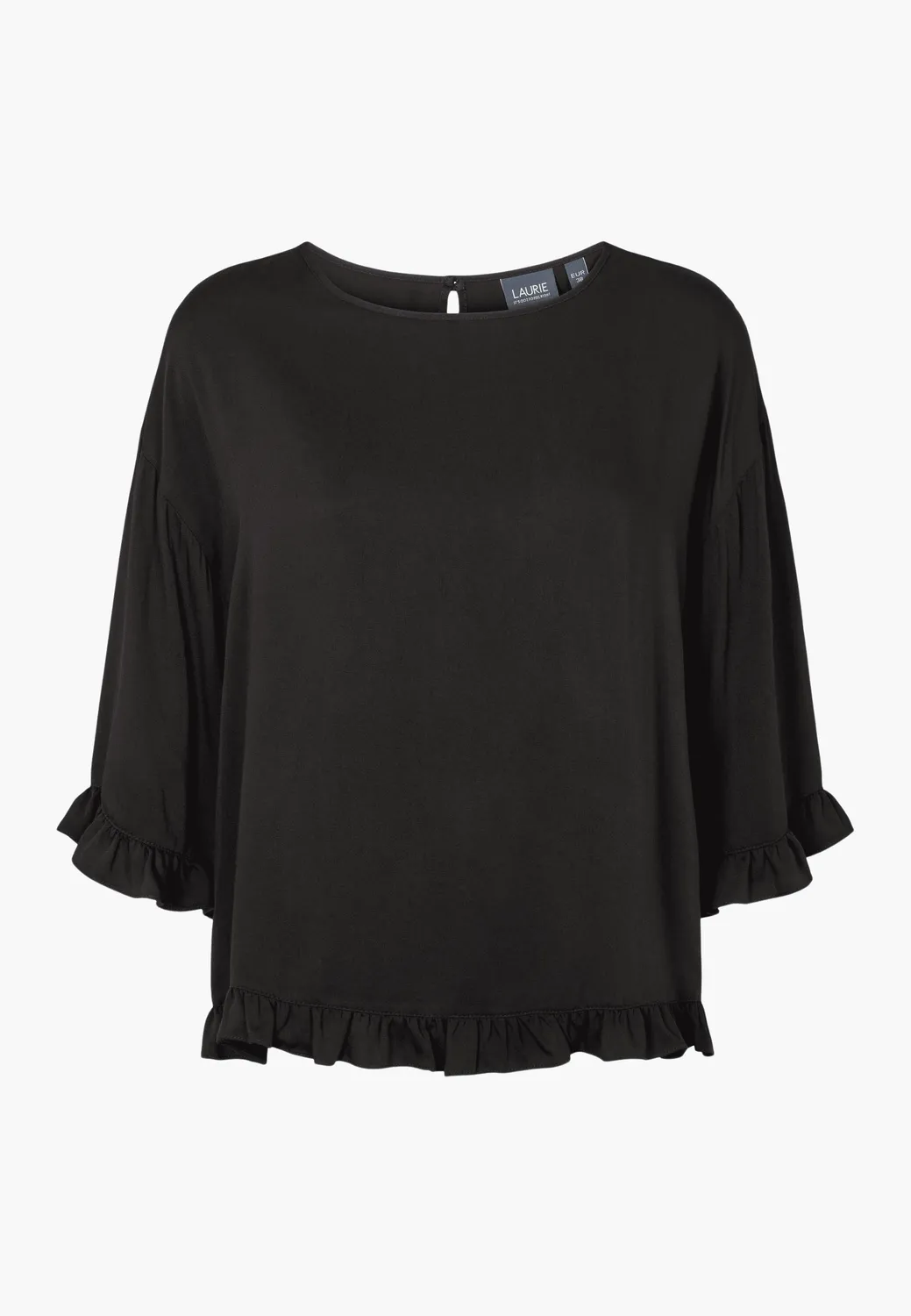 Laurie Nova 101280 blouse zwart korte mouw