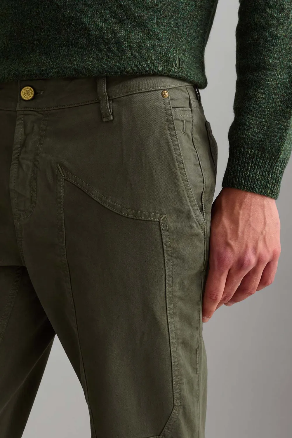 Jeckerson Jevon slim fit chino groen modder gabardine