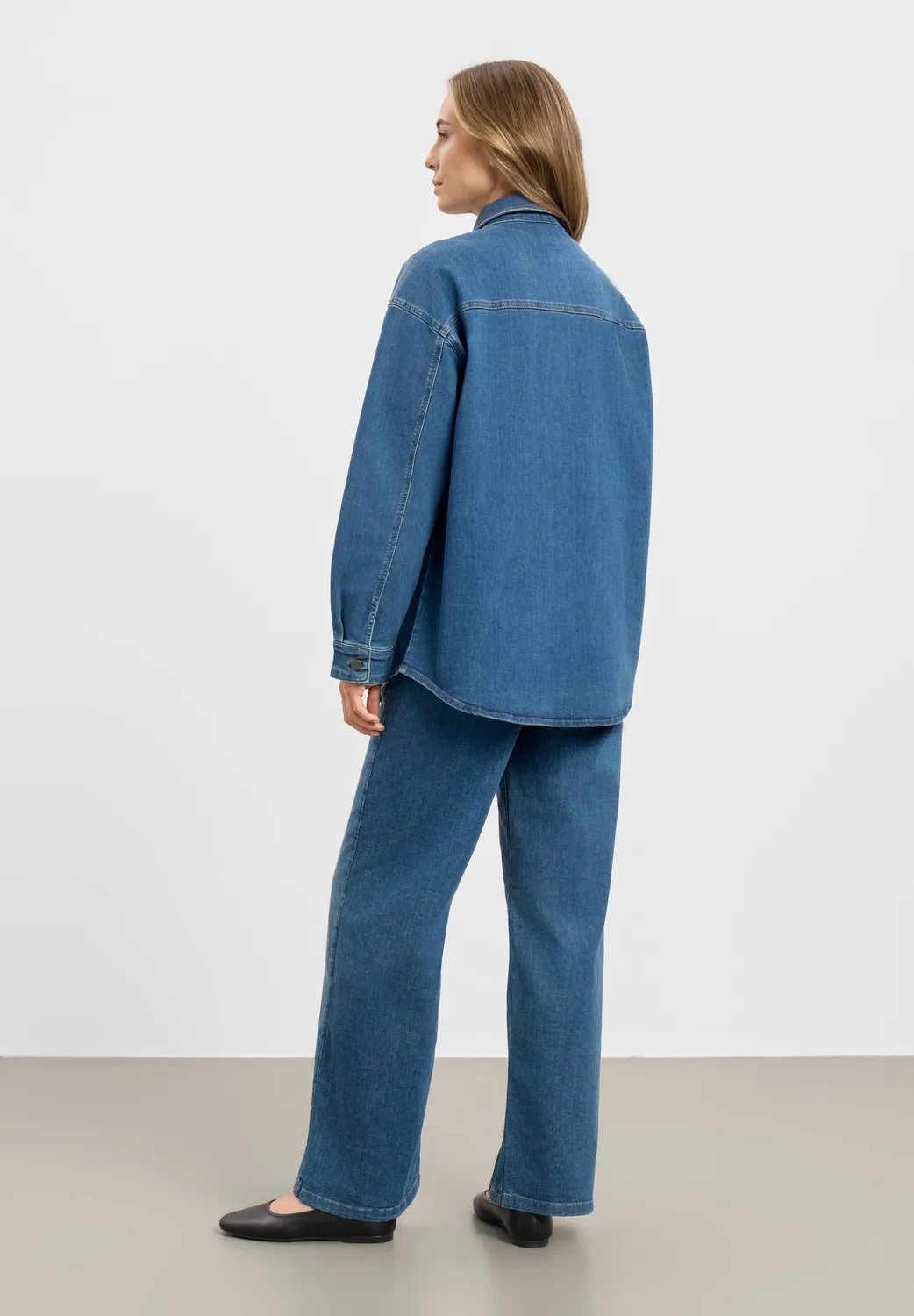 Laurie Mille Shirt Jacket LS denimjack washed blue stretch