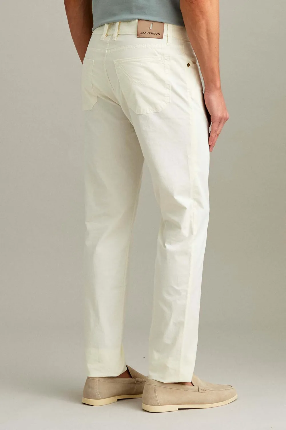 Jeckerson Jordan Slim Fit Broek Sneeuwwit Katoen Gabardine