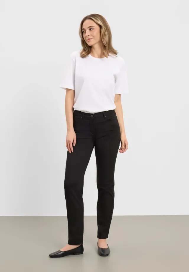 Laurie Charlotte Regular ML broek Black stretch