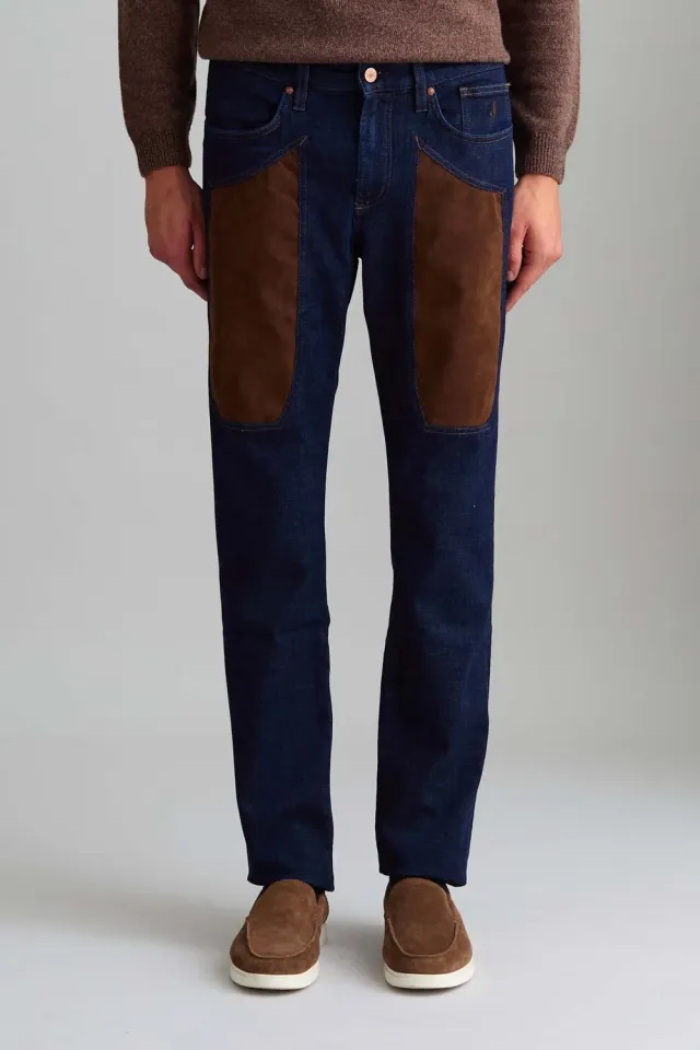 Jeckerson John jeans slim fit donkerblauw Alcantara