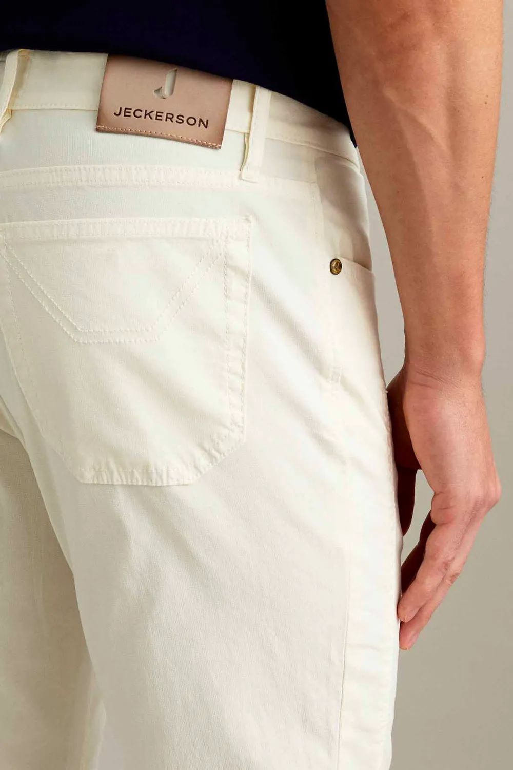 Jeckerson John slim broek sneeuwwit katoen
