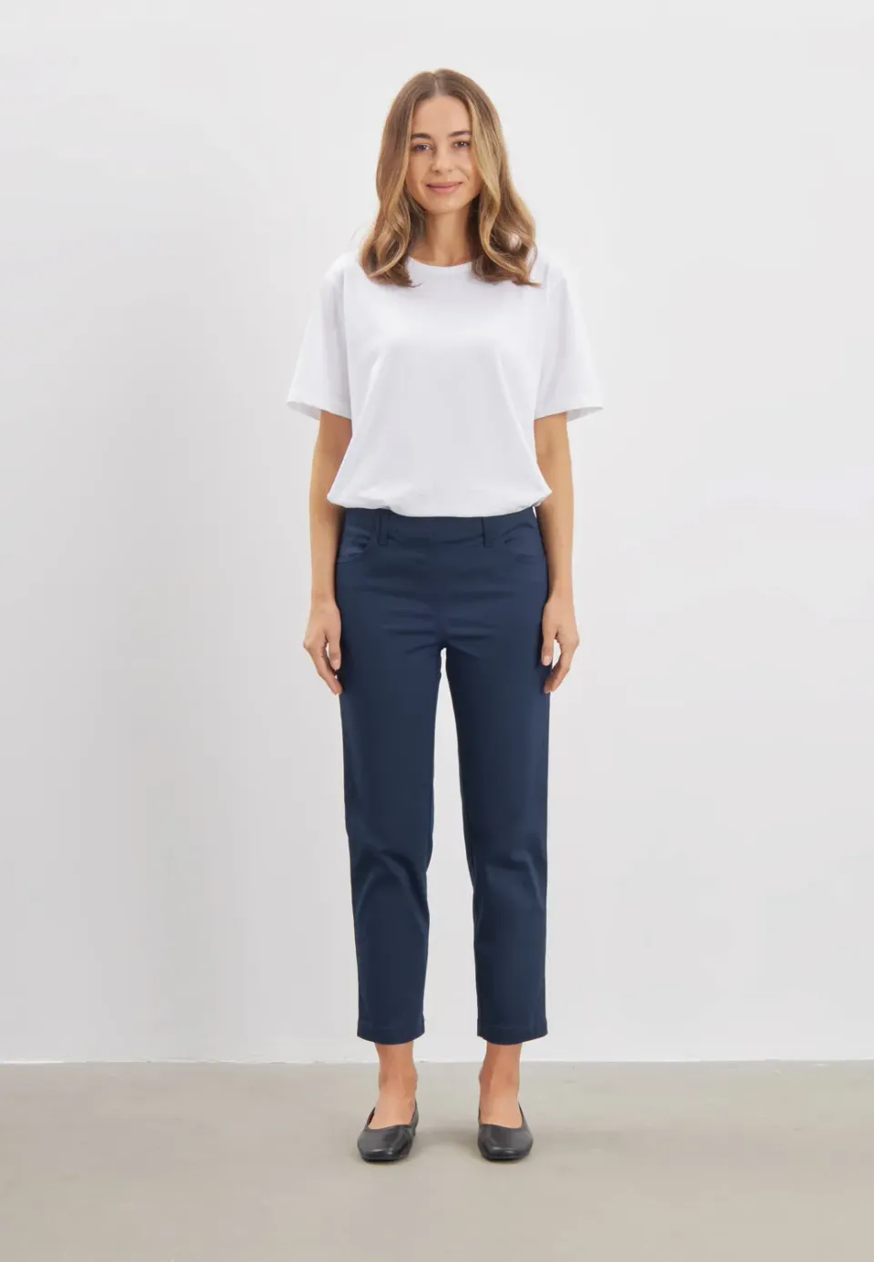 Laurie Patricia 100870 cropped broek navy katoen