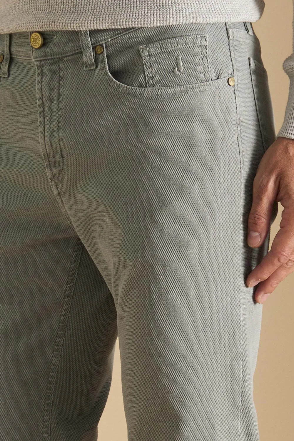 Jeckerson Jordan slim fit broek lichtgrijs katoen
