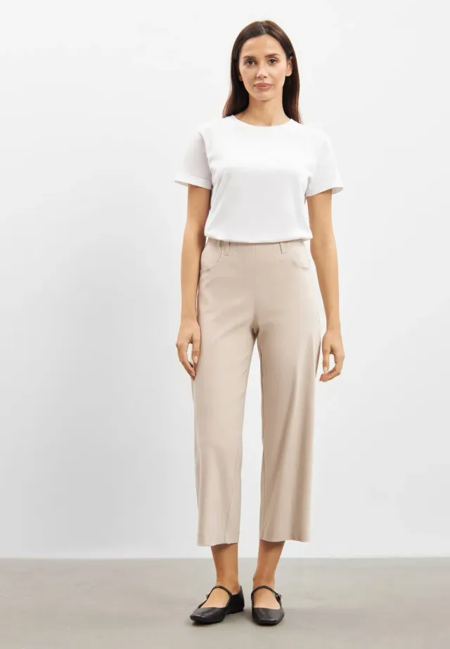 Laurie Donna Loose Crop damesbroek Grey Sand cropped stretch