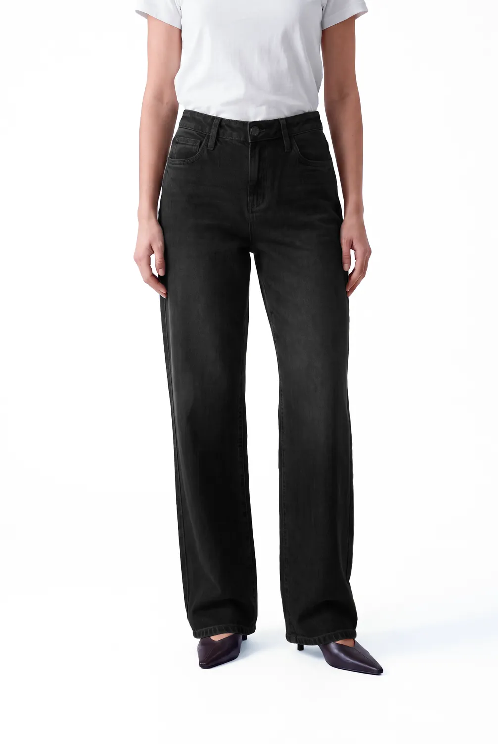 Florez Sophie Straight jeans zwart mid-waist