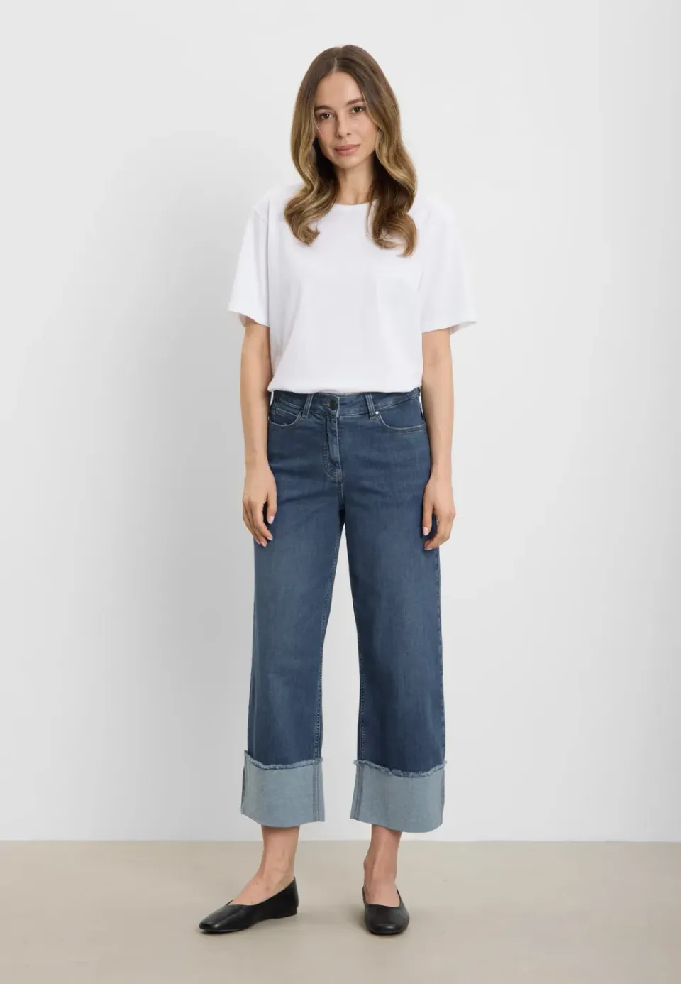 Laurie Carol Turn-up Loose jeans Washed Blue Denim