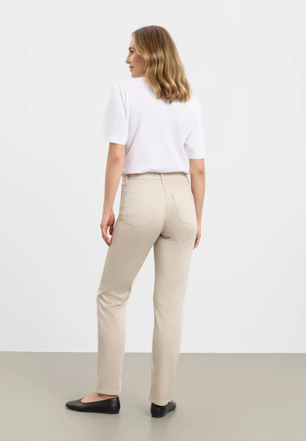 Laurie Charlotte Regular ML broek Grey Sand stretch