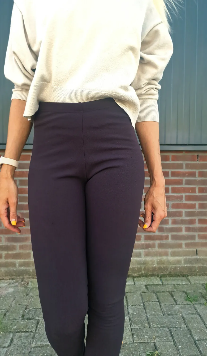 Langeleggings Extra Lange Fleece Tregging Aubergine Warm