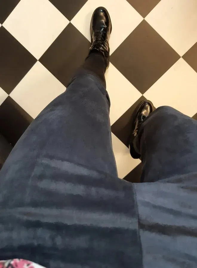 Langeleggings Extra Lange Suèdelook Legging Zwart 36