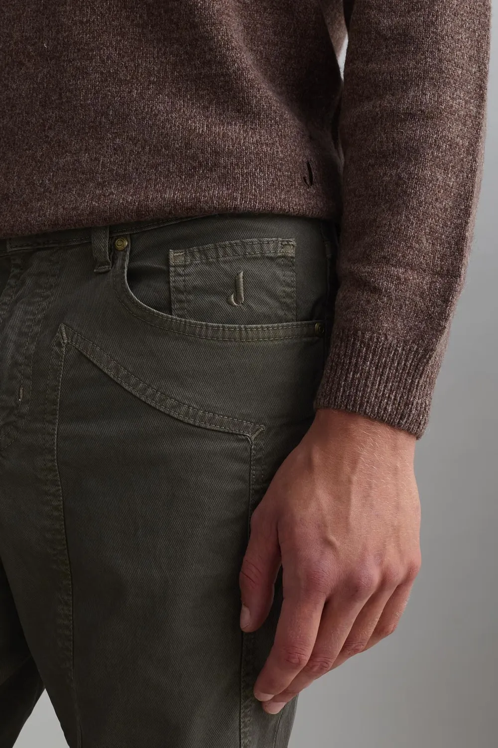 Jeckerson John Toppa katoenen broek donkergroen slim fit