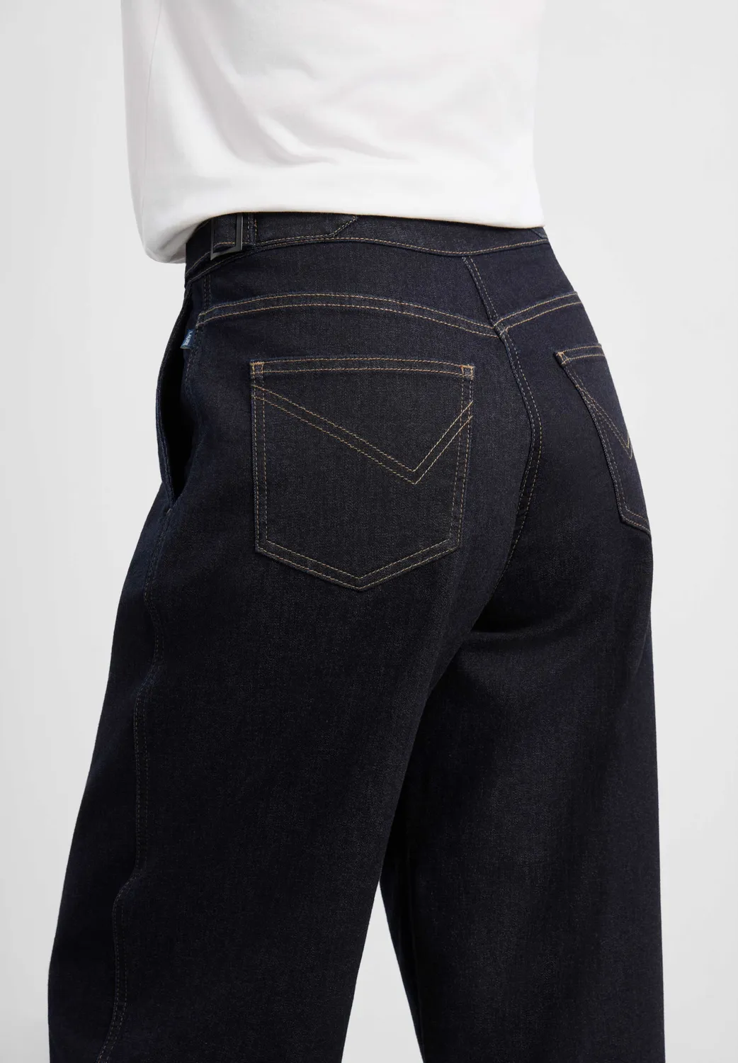 Laurie Freya Tapered Loose SL damesbroek Night Blue Denim stretch