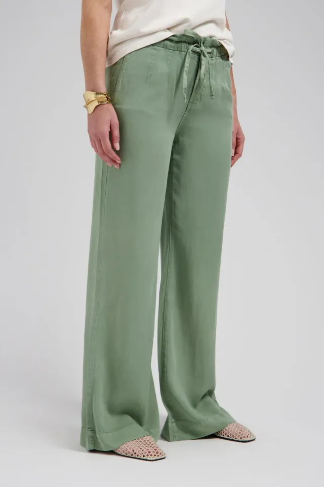 Florez Lily pantalon olijfgroen rechte pijp