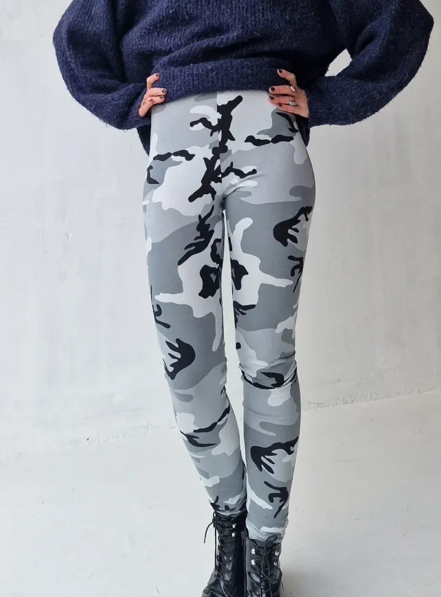 Langeleggings extra lange legging camouflage 36 katoen