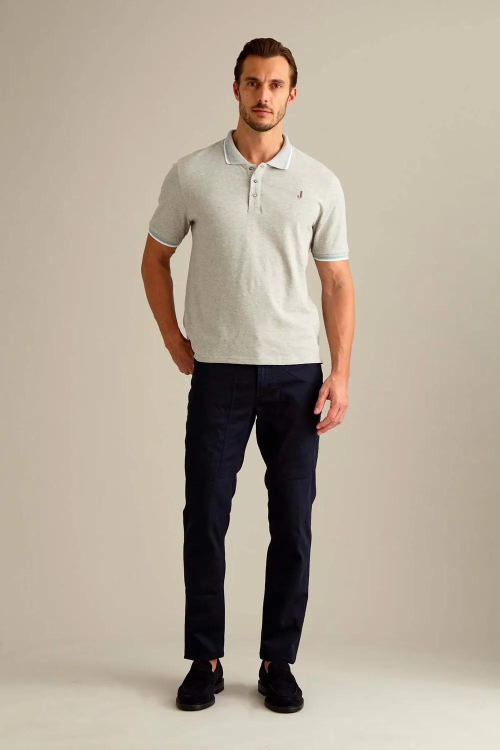 Jeckerson John slim fit broek donkerblauw katoen
