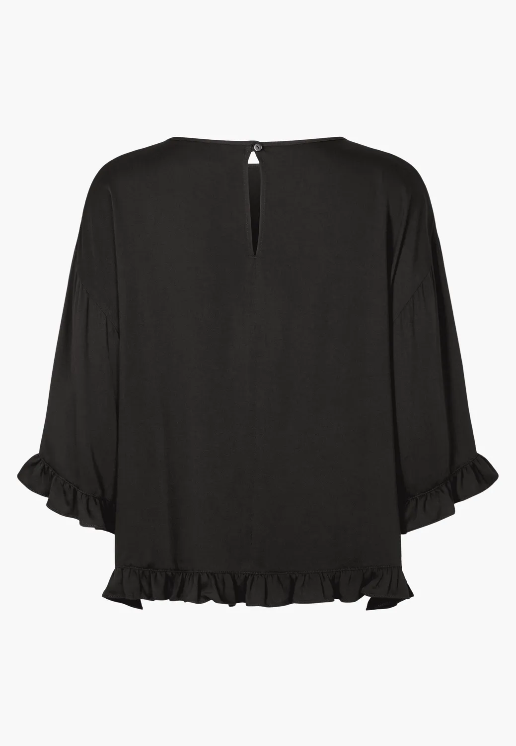 Laurie Nova 101280 blouse zwart korte mouw