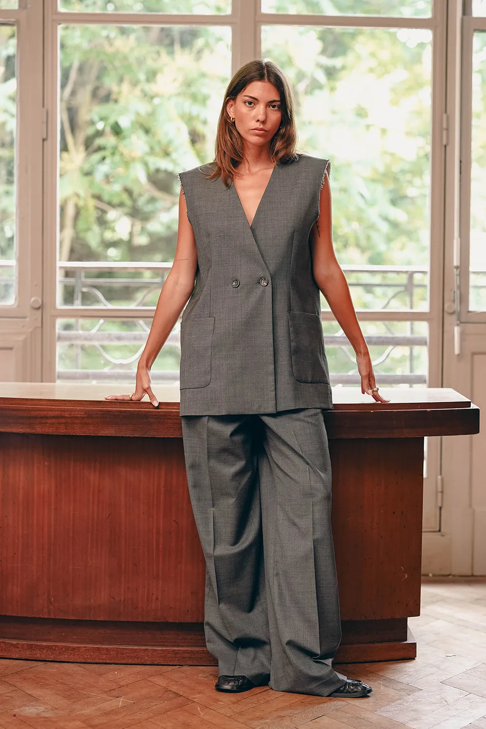 Nine In The Morning Sandra SN75 chino palazzo dames grisaille